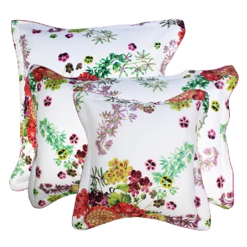 Kopfkissenbezug baumwollsatin bedruckt mehrfarbig Bouquet de printemps floraison