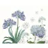 Tischset halbleinen bedruckt mehrfarbig Jardin de bretagne bleu