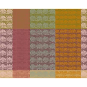 Tischset reine baumwolle beschichtet jacquard-muster grün orange Mille halos prunus