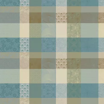 Maßgeschneiderte tischdecke reine baumwolle jacquard-muster blau beige Mille zen ecume