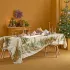Tischdecke halbleinen vorgewaschen 150 g/m² bedruckt grün beige Noel vintage dore