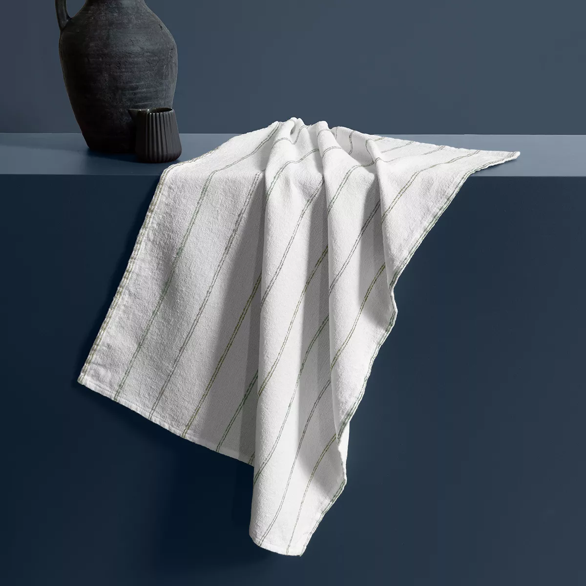 Geschirrtücher reine baumwolle vorgewaschen jacquard-muster grün weiß Rimini verde