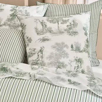 Kopfkissenbezug baumwollperkal 115 g/m² bedruckt grün Poesie verde