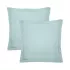 2 kopfkissenbezüge baumwollperkal uni blau La percale francaise bleu aqua