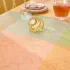Tischdecke reine baumwolle beschichtet 205 g/m² jacquard-muster gelb rosa Mille empreintes pastel