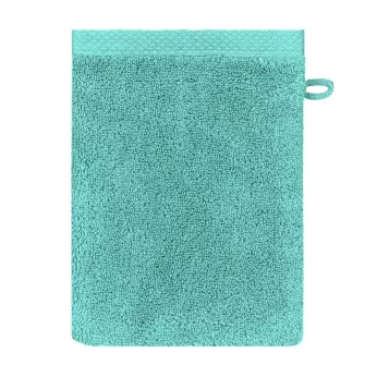 Waschandschuhe reine baumwolle 550 g/m² uni blau Elea curacao