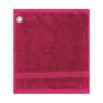 Waschlappen mit Ösen reine baumwolle 550 g/m² uni rosa Elea fuchsia