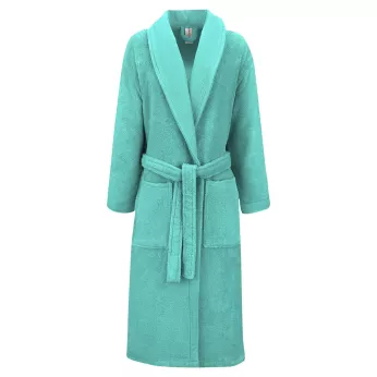 Bademantel reine baumwolle 420 g/m² uni blau Elea curacao
