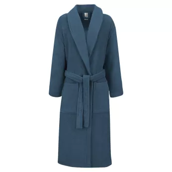 Bademantel reine baumwolle 420 g/m² uni blau Elea bleu ardoise
