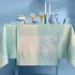 Tischläufer reine baumwolle 220 g/m² jacquard-muster blau beige Mille iris d'eau aqua