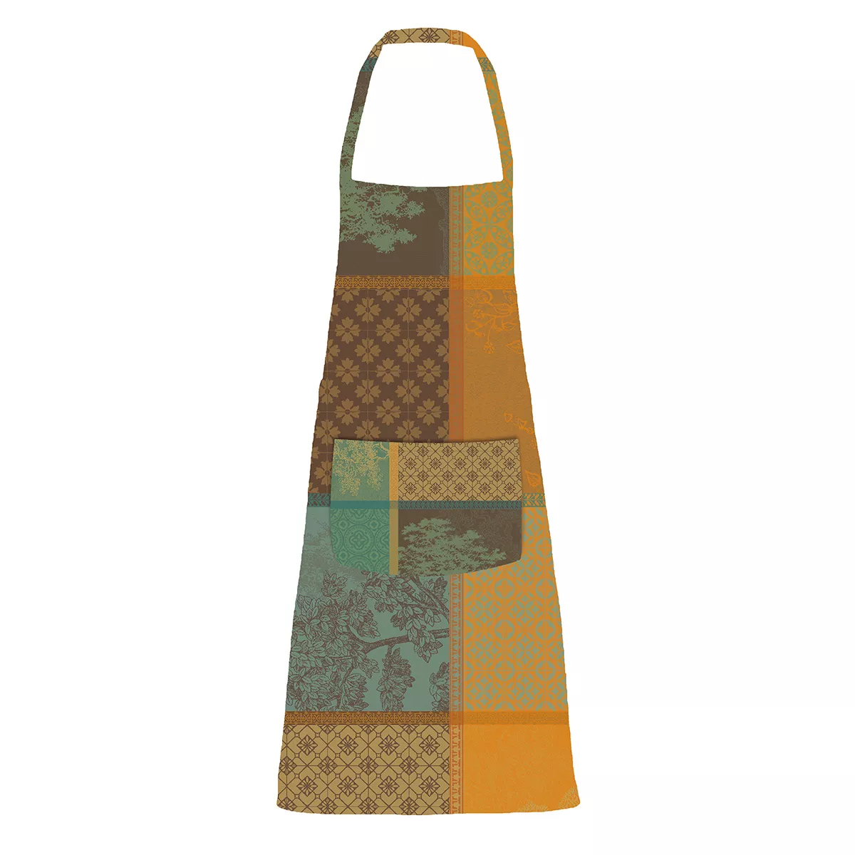 Schürze reine baumwolle beschichtet 220 g/m² jacquard-muster braun grün Mille trees foret
