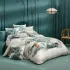 Bettwäsche set baumwollsatin 115 g/m² bedruckt blau beige Utopie encre