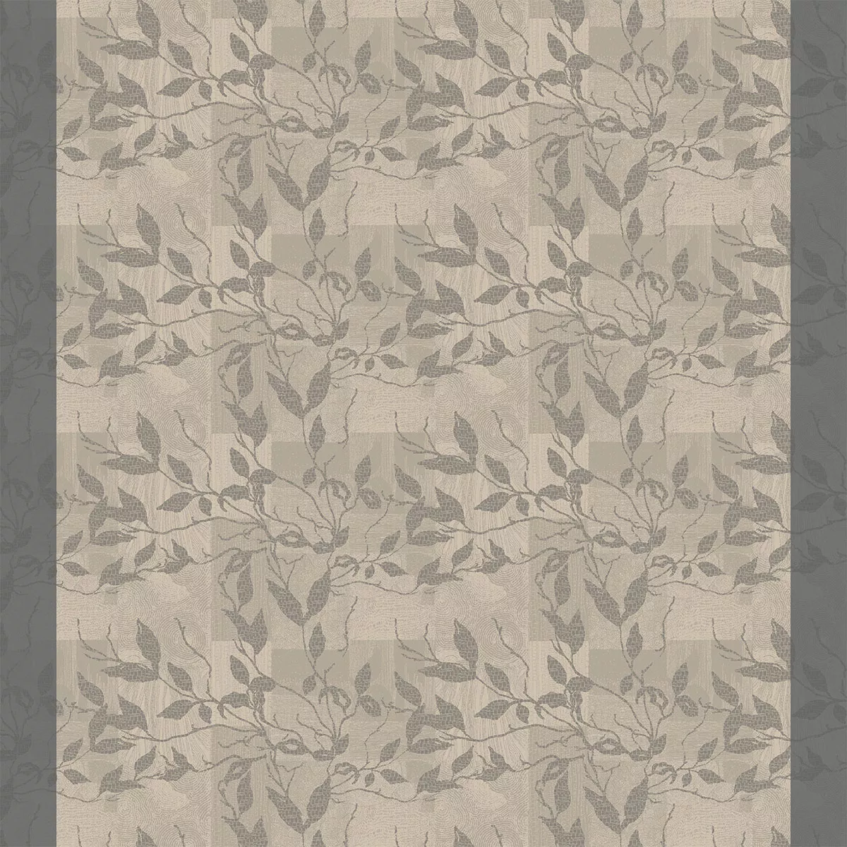 Maßgeschneiderte tischdecke reine baumwolle beschichtet 220 g/m² jacquard-muster anthrazit grau Mille prunus silver