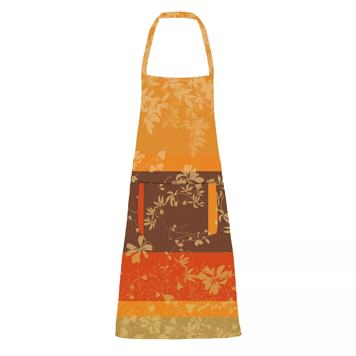 Schürze reine baumwolle beschichtet 220 g/m² jacquard-muster orange kastanienbraun Mille lierres automne