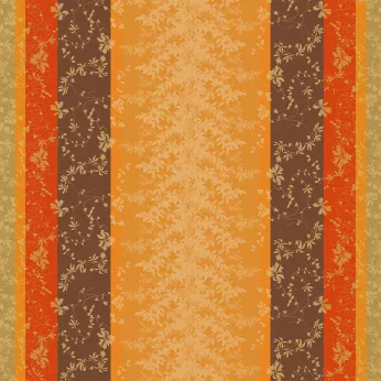Maßgeschneiderte tischdecke reine baumwolle 220 g/m² jacquard-muster orange kastanienbraun Mille lierres automne