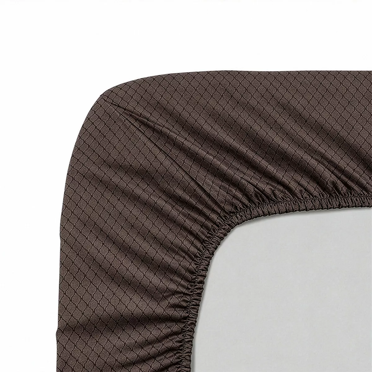Drap housse b35 baumwollsatin 115 g/m² bedruckt grau braun Tressages quartz