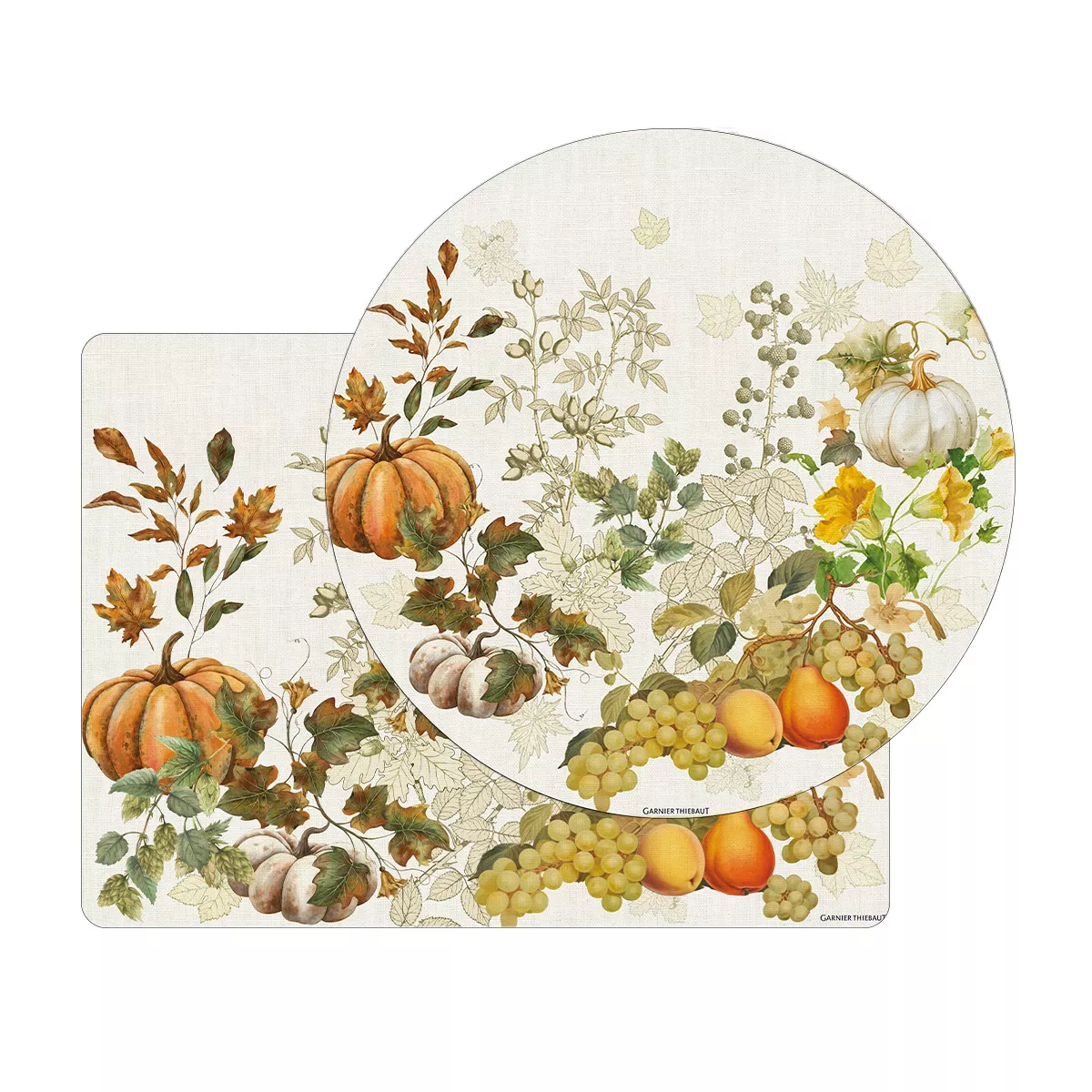 Tischset vinyl 860 g/m² bedruckt beige orange Delices d'automne potiron