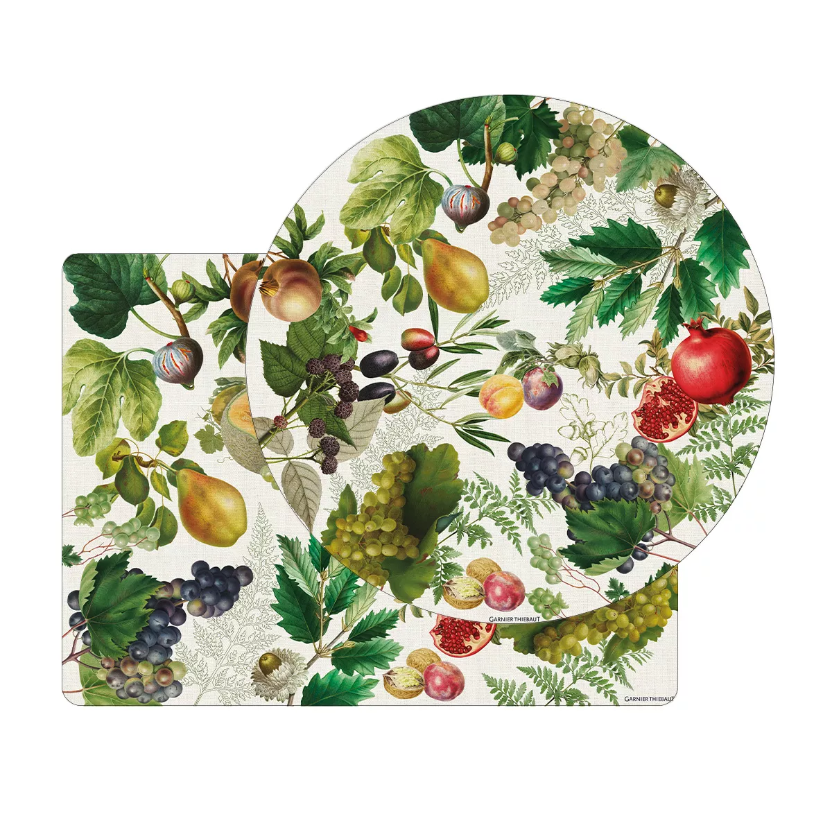 Tischset vinyl 860 g/m² bedruckt beige grün Abondance d'automne naturel