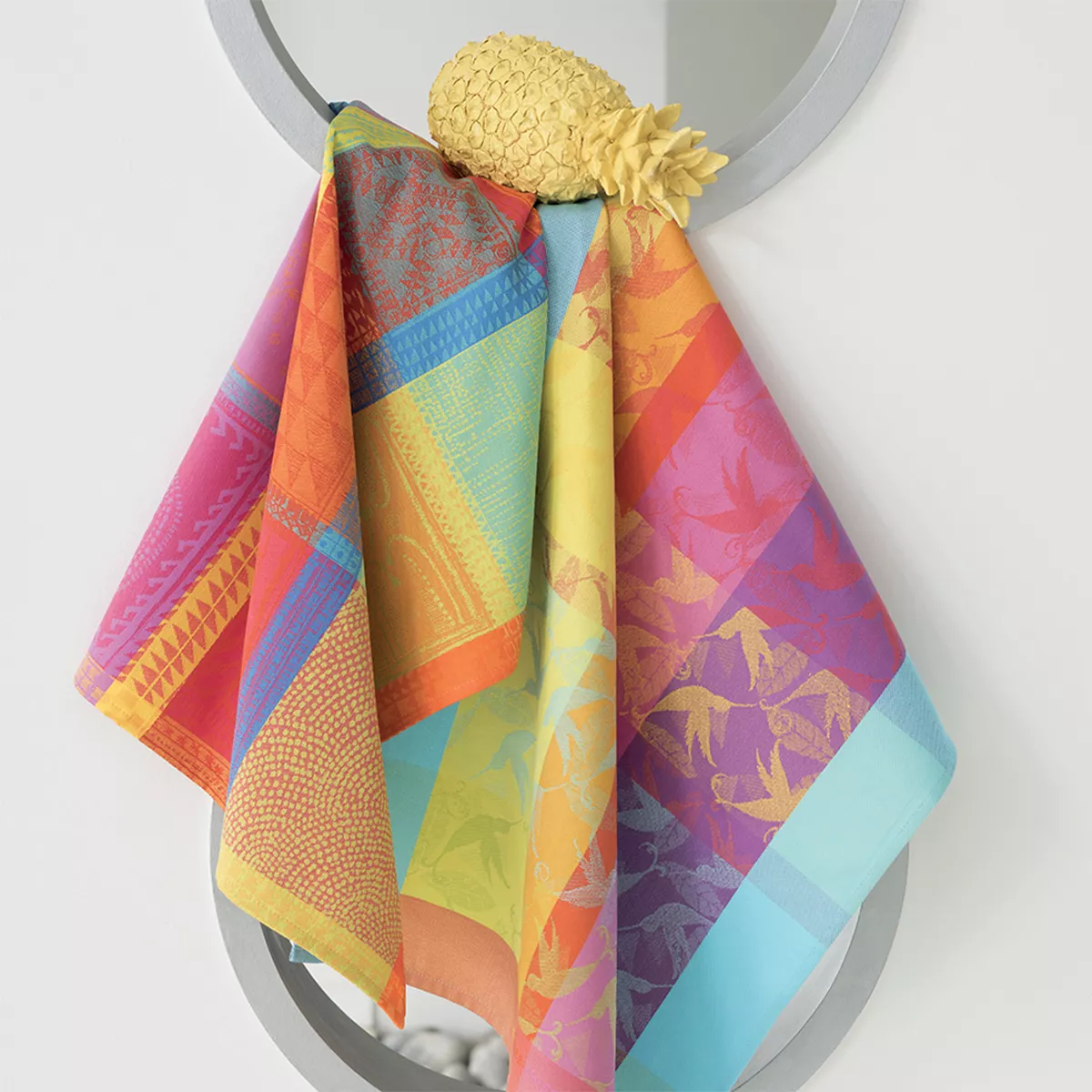 Geschirrtücher reine baumwolle jacquard-muster mehrfarbig Mille colibris antilles