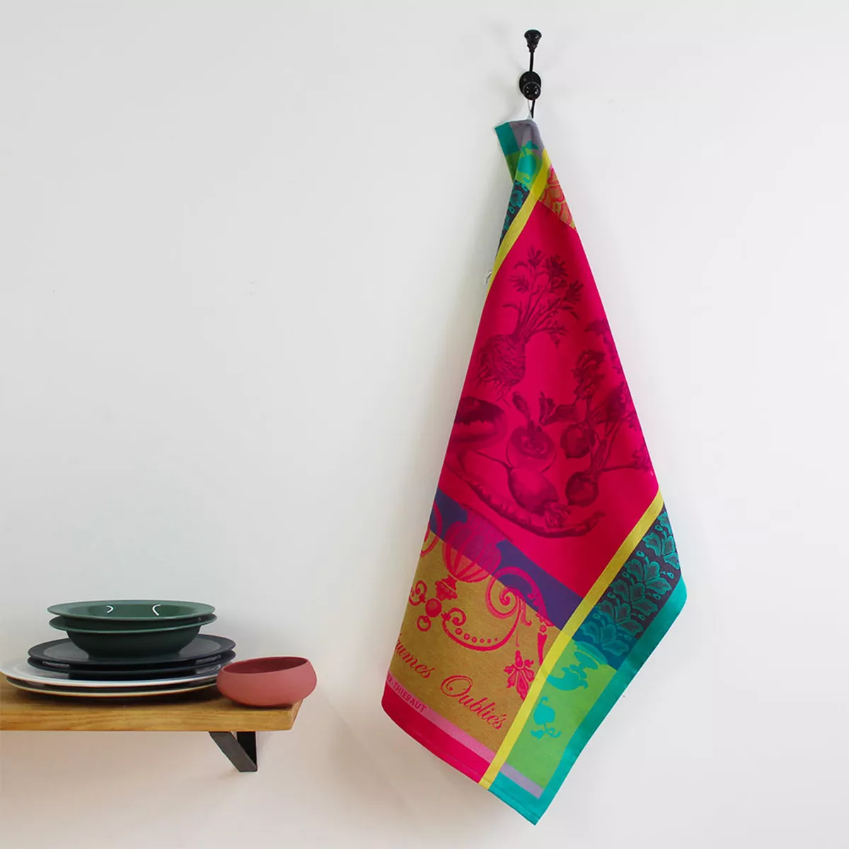 Geschirrtücher reine baumwolle jacquard-muster rosa Legumes oublies fuchsia