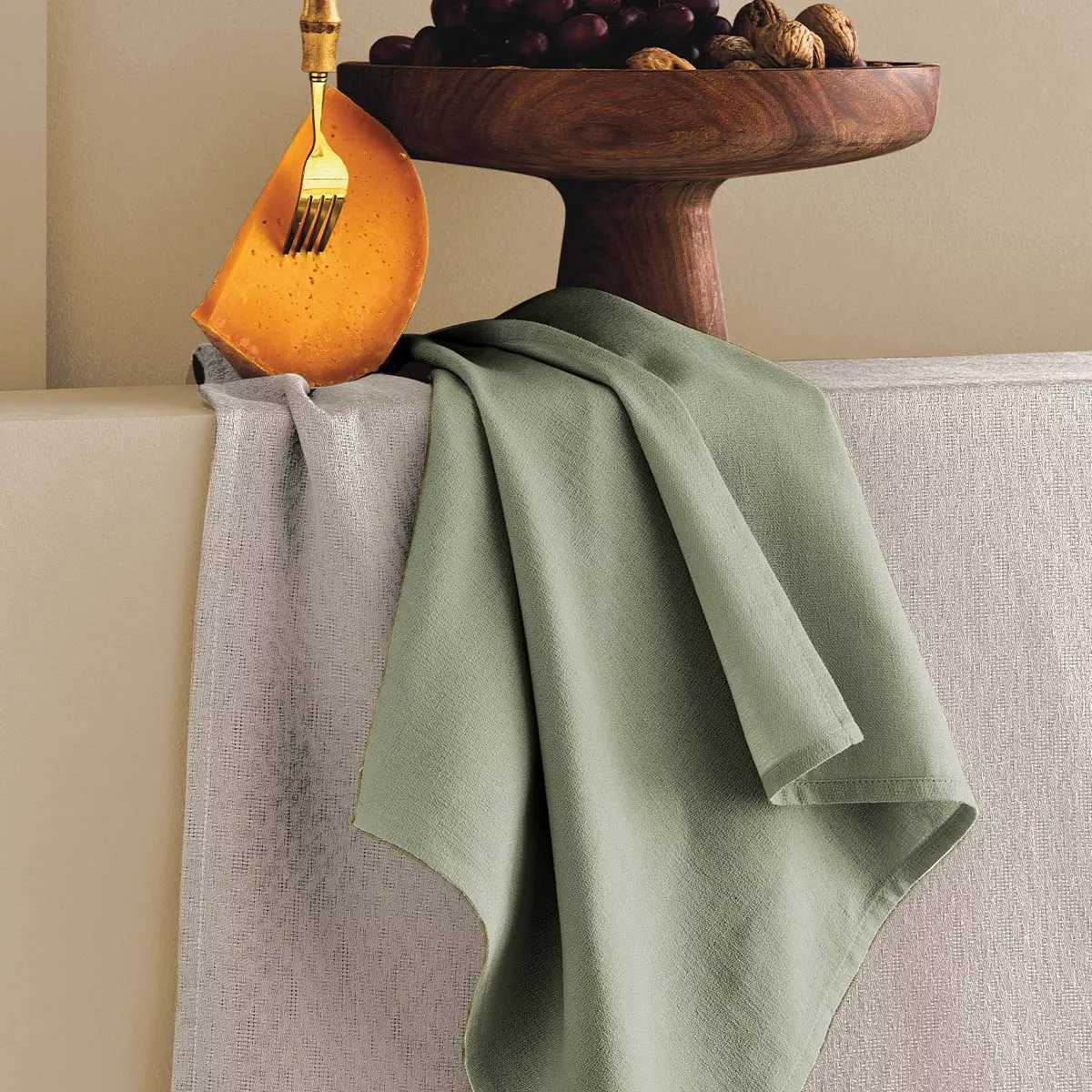 Serviette reine baumwolle jacquard-muster grün Bastide verde