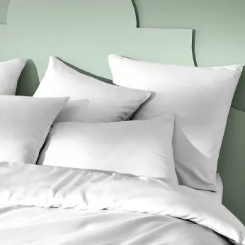 Kopfkissenbezug baumwollsatin jacquard-muster weiß Vibrato blanc