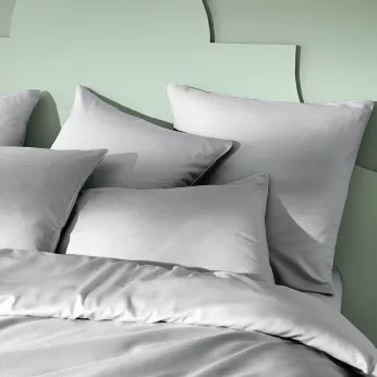 Kopfkissenbezug baumwollsatin jacquard-muster grau Vibrato glacier