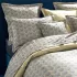 Kopfkissenbezug baumwollsatin bedruckt beige Eventails argile