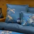 Kopfkissenbezug baumwollsatin bedruckt blau gold Fuji nocturne