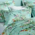 Kopfkissenbezug baumwollsatin 115 g/m² bedruckt blau grün Le printemps azur