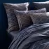 Kopfkissenbezug baumwollsatin bedruckt orange navy blau Mist nocturne